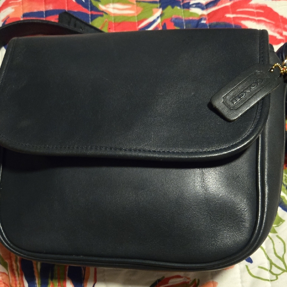 Coach Vintage Black Leather Crossbody Bag